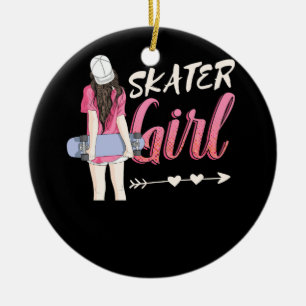 Décoration En Céramique Skater Girl Skateboard Skateboard Skateboard