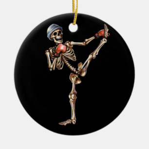 Décoration En Céramique Skeleton Muay Thai Halloween Kickboxing MIXED MART