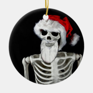 Décoration En Céramique Skeleton Père Noël Christmas Orament