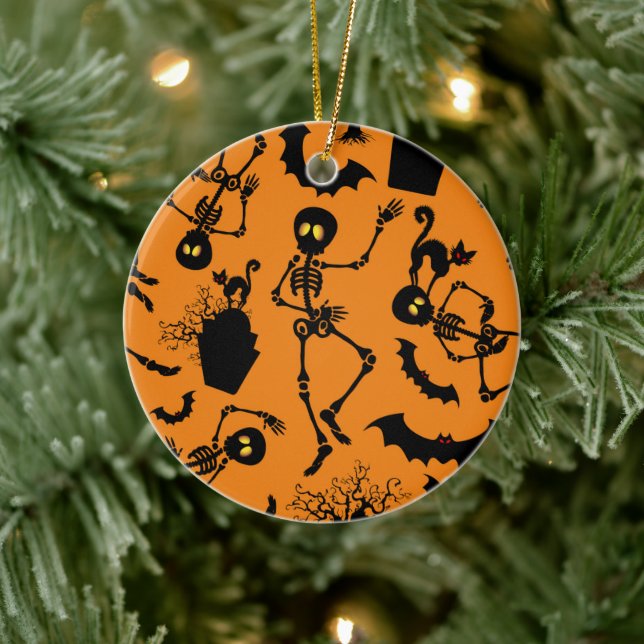 Décoration En Céramique Skeletons d'Halloween Macabre Dance (Arbre)