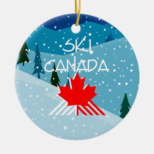 Décoration En Céramique Ski SUPÉRIEUR Canada (Devant)