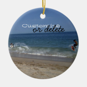 Décoration En Céramique Skimboarders dans le surf ; Personnalisable