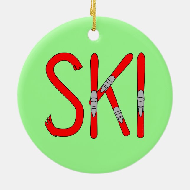 Décoration En Céramique Skis (Dos)