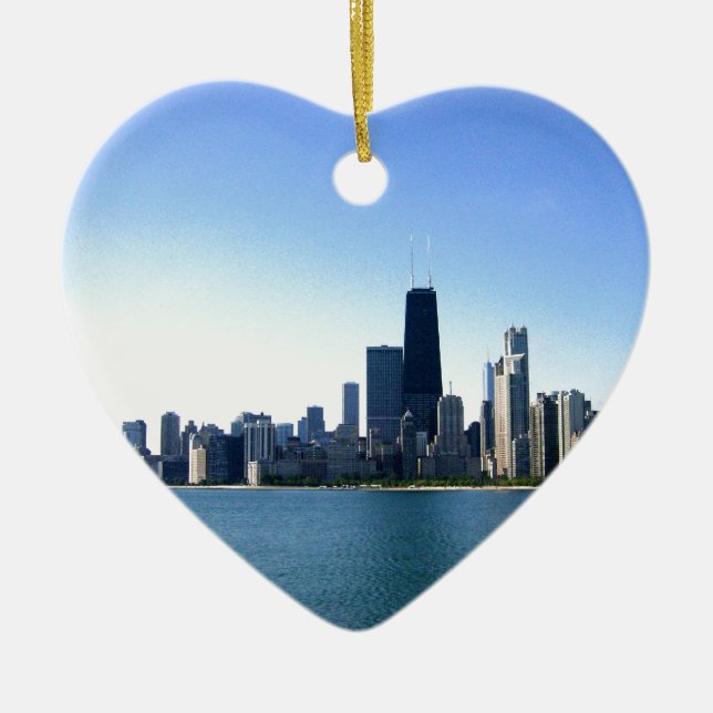 Décoration En Céramique Skyline de Chicago (Devant)