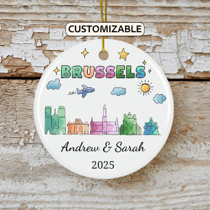 Décoration En Céramique Skyline personnalisée Brussels Ornament, Belgique