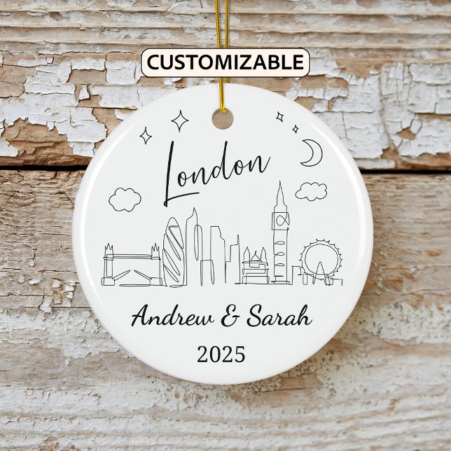 Décoration En Céramique Skyline personnalisée London Ornament, Angleterre (Créateur téléchargé)