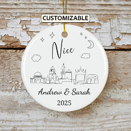 Décoration En Céramique Skyline personnalisée Nice Ornament, France
