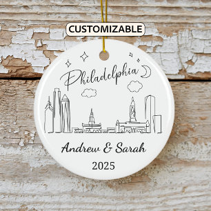 Décoration En Céramique Skyline personnalisée Philadelphie, Pennsylvanie