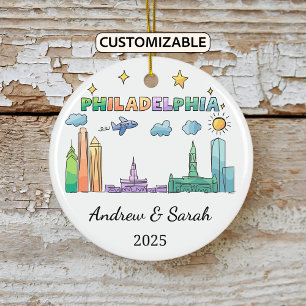 Décoration En Céramique Skyline personnalisée Philadelphie, Pennsylvanie