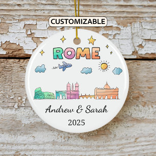 Décoration En Céramique Skyline personnalisée Rome Ornament, Italie