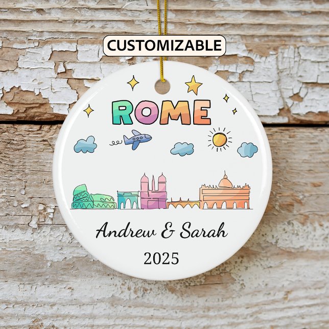 Décoration En Céramique Skyline personnalisée Rome Ornament, Italie (Créateur téléchargé)
