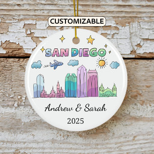 Décoration En Céramique Skyline personnalisée San Diego, Californie
