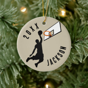 Décoration En Céramique Slam Dunk ! Joueur de basket-ball Noël