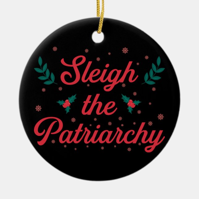 Décoration En Céramique Sleigh The Patriarchy Feminist Christmas (Devant)