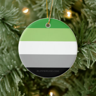Décoration En Céramique SlipperyJoe's Aromantic Pride Drapeau gay cadeaux