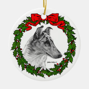 Décoration En Céramique Smooth Collie Art par Glenda S. Harlan