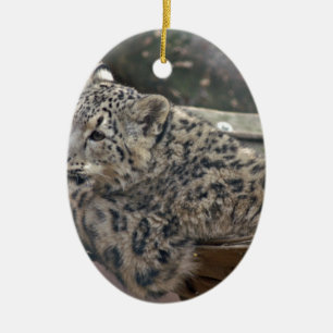 Décoration En Céramique Snow Leopard