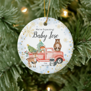 Décoration En Céramique Snowflake Animal Truck We're Expecting Parents 