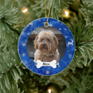 Décoration En Céramique Snowflakes Reindeder Personnalisé Animaux de compa