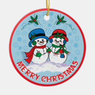 Décoration En Céramique Snowman