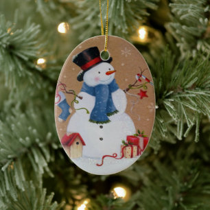 Décoration En Céramique Snowman