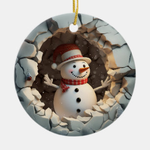 Décoration En Céramique Snowman Adventure Hiver Fun