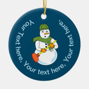 Décoration En Céramique Snowman Plumber