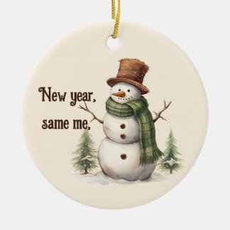Décoration En Céramique Snowman Vintage sarcastique sapin de Noël