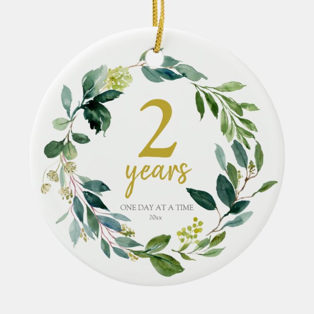 Décoration En Céramique Sobriété personnalisée 2 Anniversaire cadeau (Devant)
