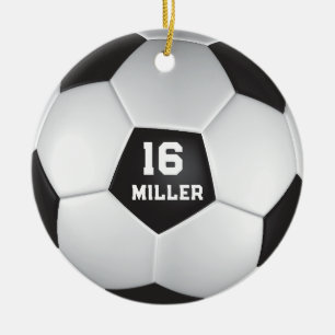 Décoration En Céramique Soccer Ball Nom personnalisé Numéro
