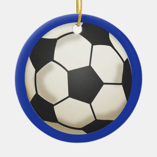 Décoration En Céramique Soccer photo Keepsaké bleu (Devant)
