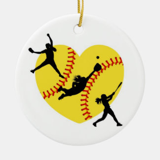 Décoration En Céramique Soirée de Noël des filles de softball