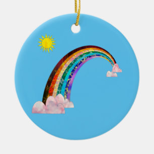 Décoration En Céramique Soleil et arc-en-ciel 2