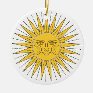 Décoration En Céramique Soleil souriant vintage