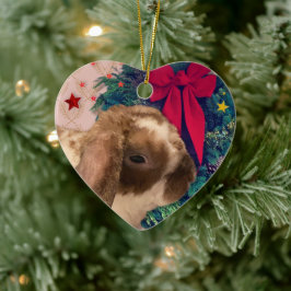 Décoration En Céramique Souhait de Noël de Bunny