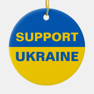 Décoration En Céramique Soutenez le drapeau ukrainien