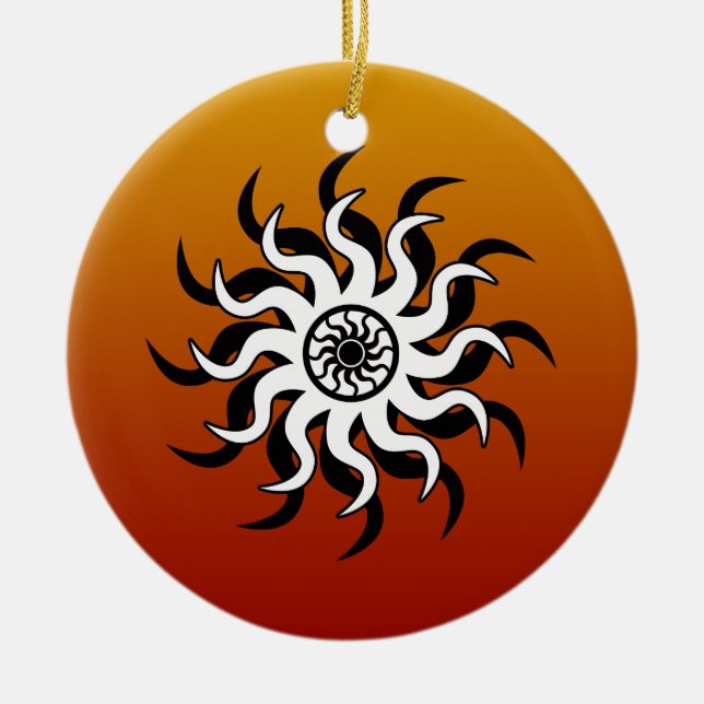 Décoration En Céramique Southwest Design Tribal Sun (Devant)