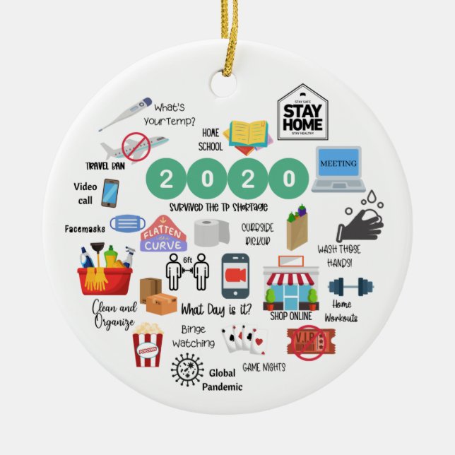 Décoration En Céramique Souvenir de l'ornement 2020 (Devant)
