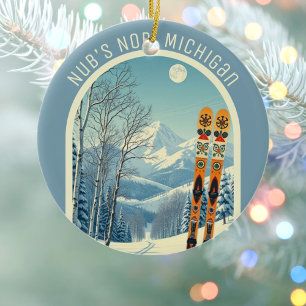 Décoration En Céramique Souvenir de ski Nub's Nob Michigan