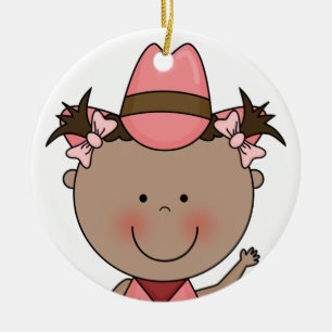 Décoration En Céramique Souvenir occidental de sourire doux de cow-girl de