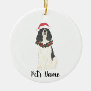 Décoration En Céramique Spaniel anglais tricolore Noël