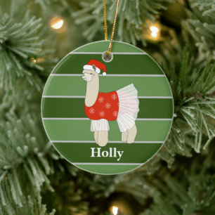 Décoration En Céramique Spécial Noël de la Llama Ballerine