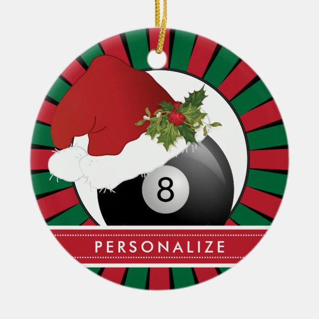 Décoration En Céramique Sport Billard Noël Santa Hat (Devant)