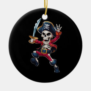 Décoration En Céramique Squelette de pirate qui fait dab Halloween enfants