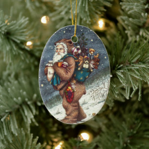 DÉCORATION EN CÉRAMIQUE ST. NICK DANS LA COUVERTURE TEDDY BEAR, NOËL TEDDI