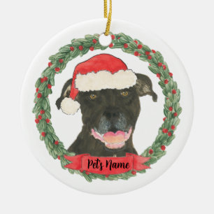 Décoration En Céramique Staffage Pitbull noir personnalisé