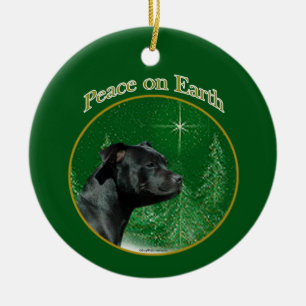 Décoration En Céramique Staffordshire Bull Terrier Paix