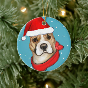 DÉCORATION EN CÉRAMIQUE STAFFORDSHIRE TERRIER AMÉRICAIN
