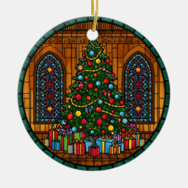 Décoration En Céramique Stained Glass Christmas Tree Magic