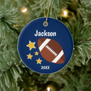 Décoration En Céramique Stars de football pour enfants Bleu Personnalisé